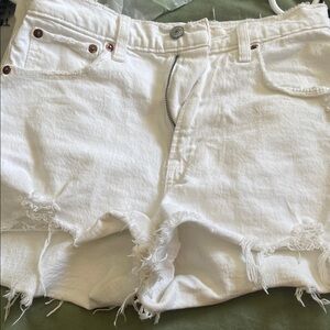 Abercrombie & Fitch Women's White Jean Shorts